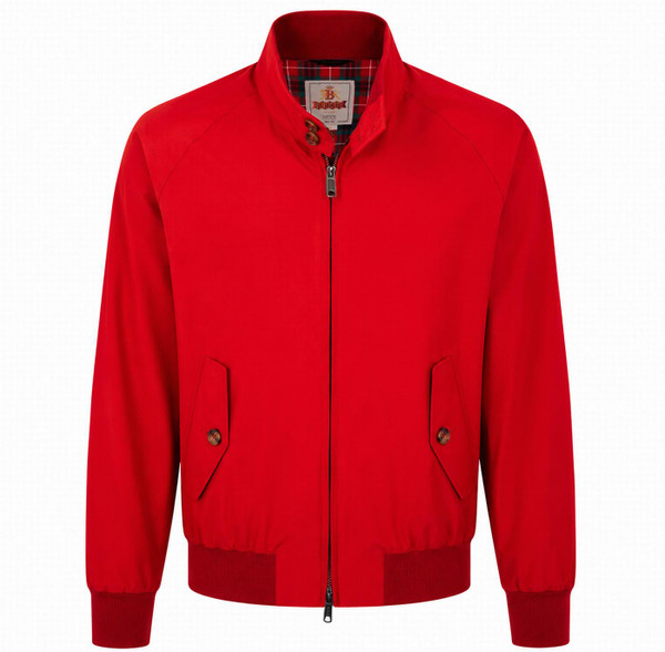 Baracuta G9 Harrington Jacket - Made in England - Racing Red - Front View Collar Open