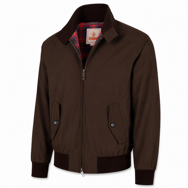 Baracuta G9 Harrington Jacket - Made in England - Brown Cigar - Side View