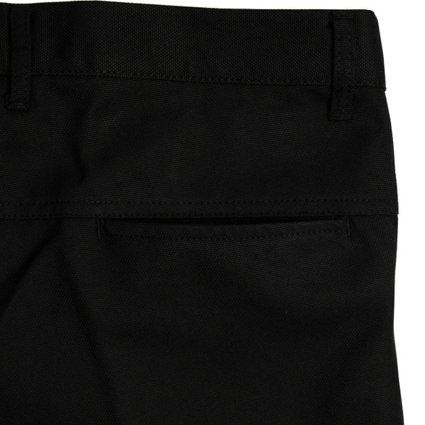 Back pockets on Madcap England Logan Bootcut Hopsack Trousers Mod 60s Style in Black