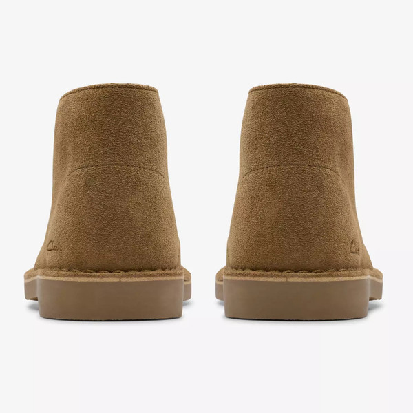 Clarks Originals Women's Desert Boot Evo in Dark Sand Suede - Two Shoes From Behind