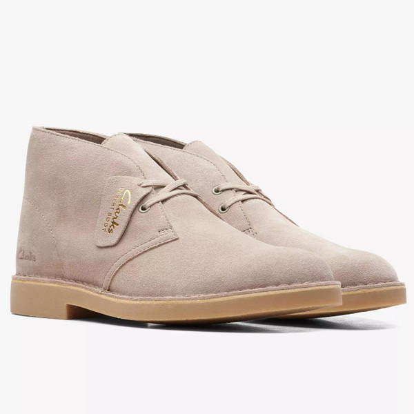 Clarks Originals Men's Desert Boot Evo in Sand Suede - Two Boots Side On