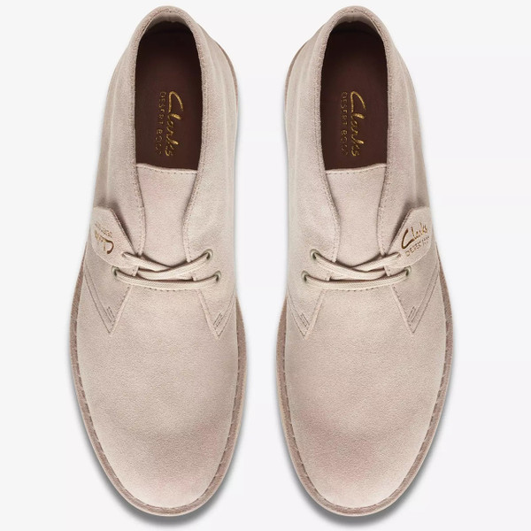 Clarks Originals Men's Desert Boot Evo in Sand Suede - Two Boots From Above