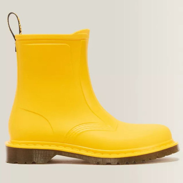 Dr Martens 1460 Rain PVC Welly Boot in Yellow - 1 boot side view