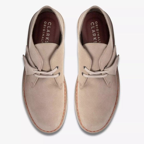 Clarks Originals Men's Desert Boots in Sand Suede - two boots from above