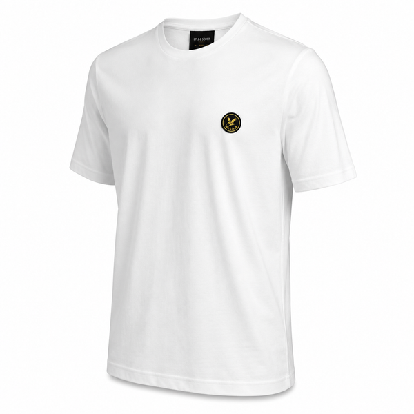 Lyle & Scott Archive Revisited Badge T-shirt in White - Side View