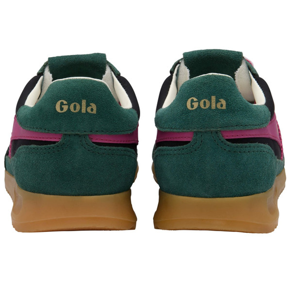 Gola Classics Firefly Women's Retro Trainers in Black / Pine / Fuchsia - Pair of Trainers From Behind