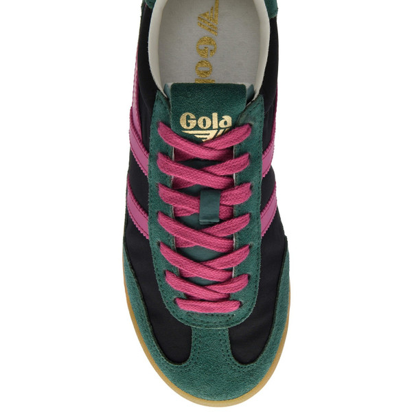 Gola Classics Firefly Women's Retro Trainers in Black / Pine / Fuchsia - Single Trainer From Above
