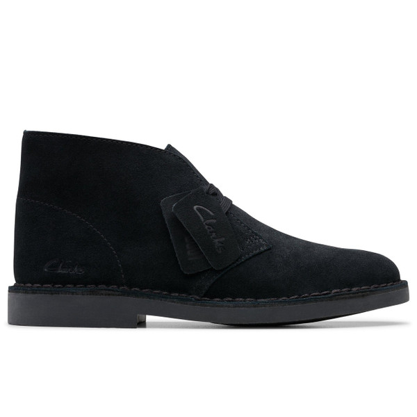 Clarks Originals Women's Desert Boot Evo in Black Suede - Side View