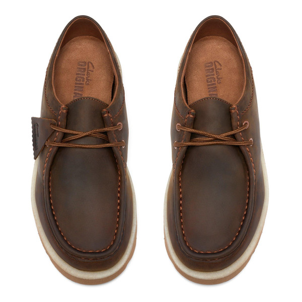 Clarks Originals Men's Meare Walla Shoes in Beeswax Leather - Pair of Shoes From Above