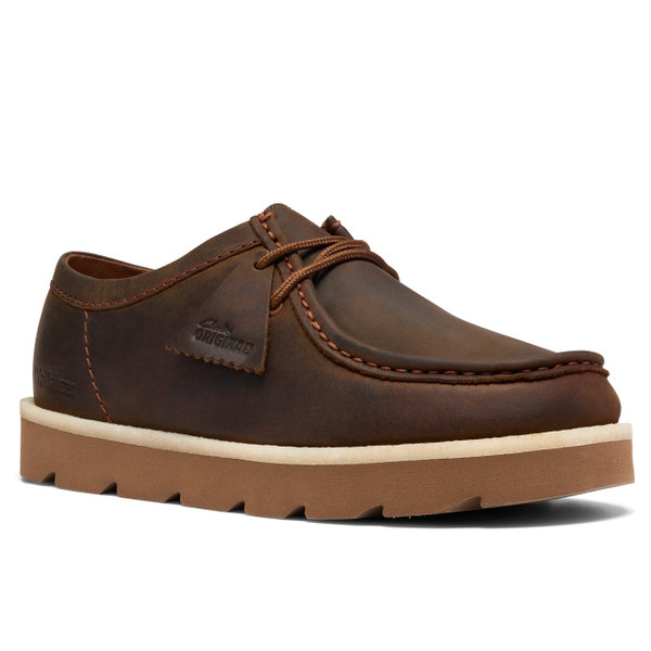 Clarks Originals Men's Meare Walla Shoes in Beeswax Leather - Single Shoe Side Angled View