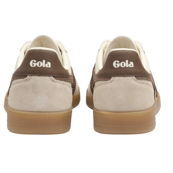 Gola Classics Viper Men's Retro Leather Trainers in Off White / Bone / Otter / Gum - Pair of trainers from behind