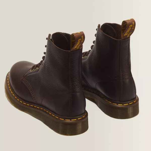 Dr. Martens 1460 Pascal Men's 8 Eye Ambassador Leather Boots in Dark Brown - Pair of boots back from above