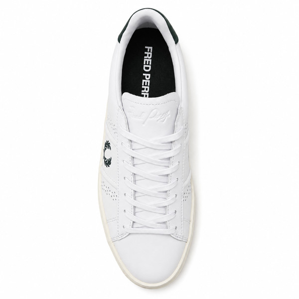Fred Perry Topspin Men's Leather Tennis Shoes in White - Single shoe top view