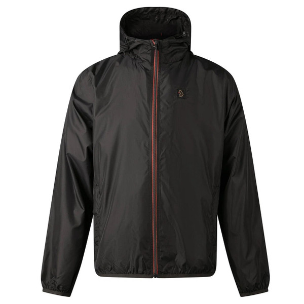 Luke 1977 Garnedd Men's Lightweight Hooded Nylon Jacket in Black - Front View