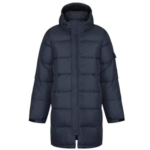 Luke 1977 Inuit Men's Long Hooded Puffer Jacket in Porpoise - Front