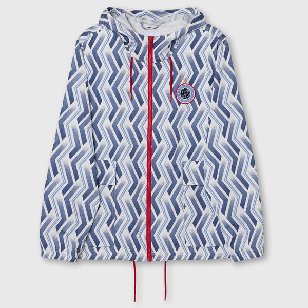 Pretty Green Kingsleigh Men's Hooded Jacket in Blue - Front flat