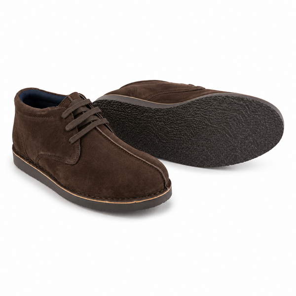 Roamers Centre Seam Suede Desert Boots in Dark Brown - Picture of Outsole