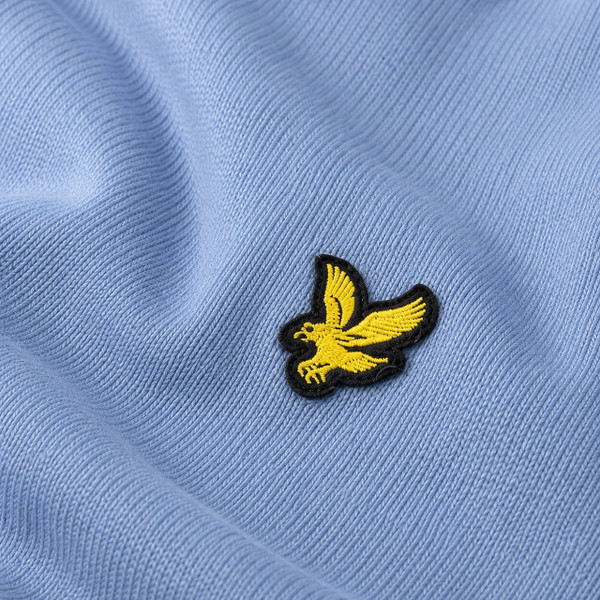 Logo on the Lyle & Scott Cotton Merino Crew Neck Jumper in Power Blue