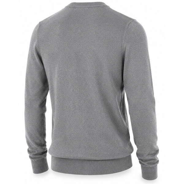 Back of the Lyle & Scott Cotton Merino Argyle Knit Jumper in Grey Marl