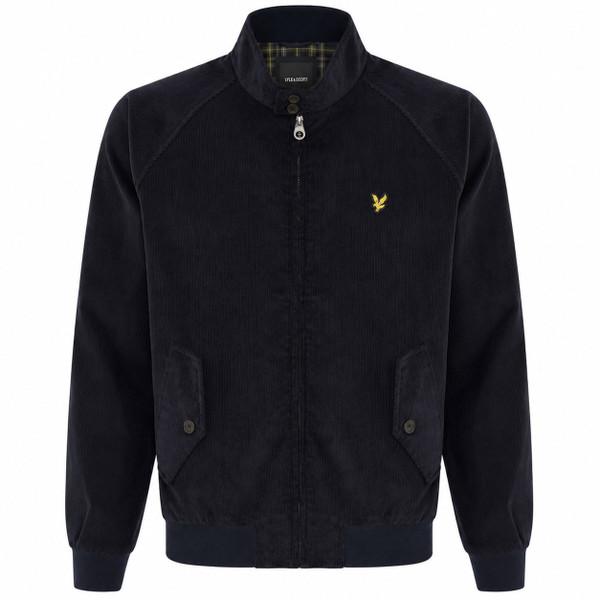 Lyle & Scott Corduroy Harrington Jacket in Dark Navy