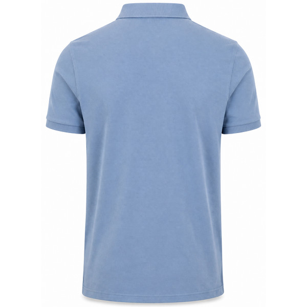 Back of the Lyle & Scott Classic Pique Polo Shirt in Power Blue