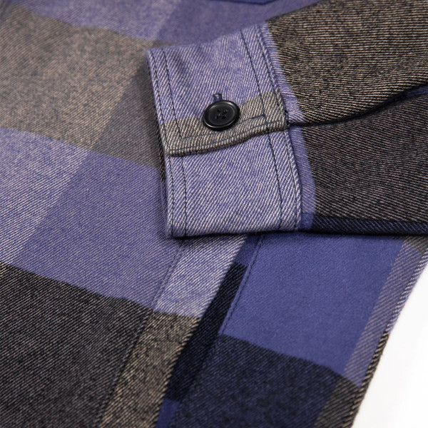 Luke 1977 Bala 400 Quilted Check Shacket in Future Dusk - Close up cuff