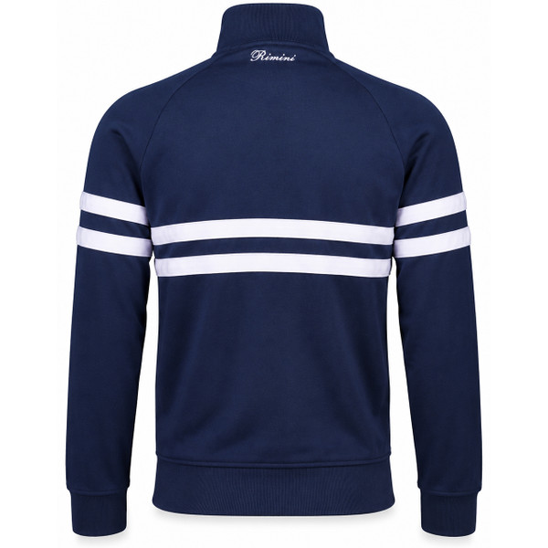 Ellesse Rimini Men's Retro Track Top in Navy and White - Back View