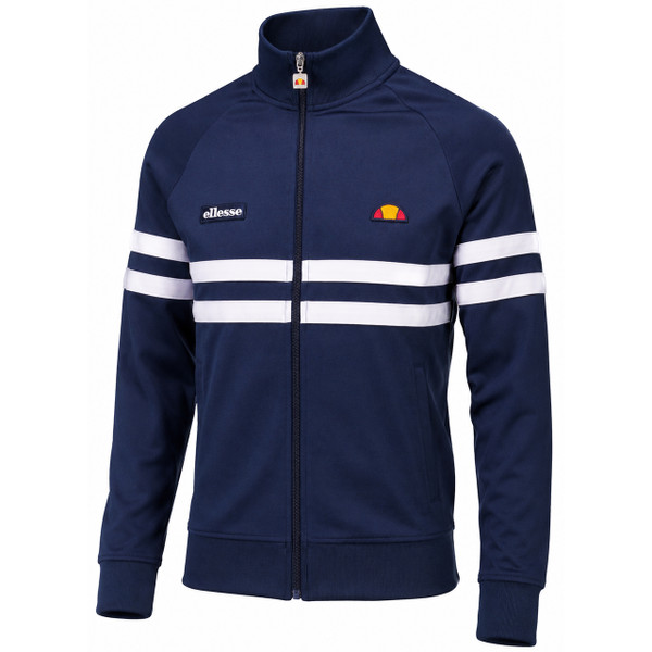 Ellesse Rimini Men's Retro Track Top in Navy and White - Side View