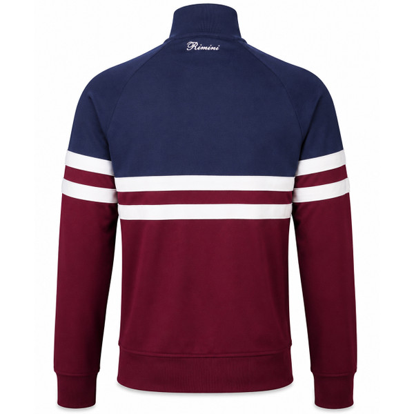 Ellesse Rimini Men's Retro Track Top in Burgundy Navy - Back View