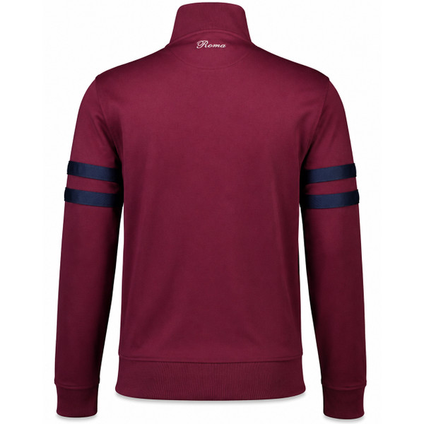 Ellesse Roma Men's Retro Sleeve Stripe Track Top Burgundy and Navy - Back View