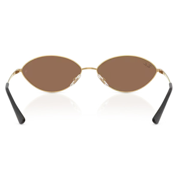 Ray-Ban Kai Oval Shaped Aviator Sunglasses in Gold and Dark Brown - Back View