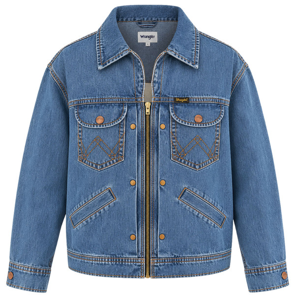 Wrangler Men's Relaxed Super Jeans Jacket in Cowboy Fade Blue