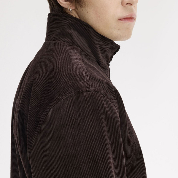 Shoulder yoke on Fred Perry Men's Corduroy Brentham Jacket in Rich Brown