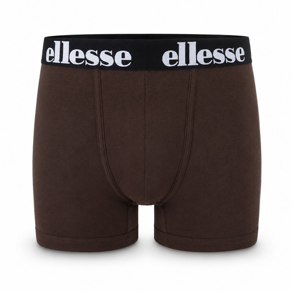 Ellesse Nurra 5 Pack Boxer Shorts / Trunks - Brown Front View