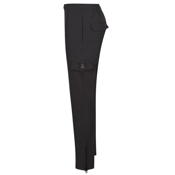 Luke 1977 Semantic Pocket Detail Cargo Trousers in Charcoal - Side