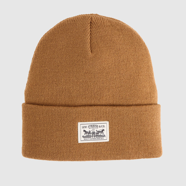 Levi's Embarcadero Beanie Hat in Foxtrot Brown - Front View