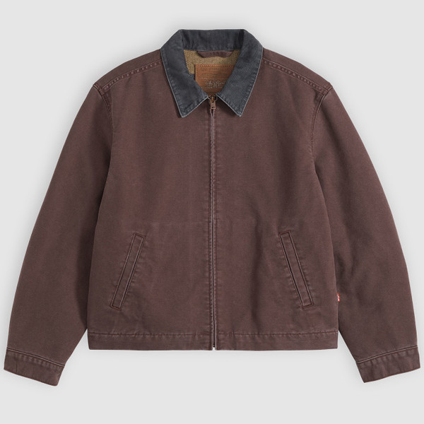 Levi's Castro Full Zip Lined Denim Jacket in Allspice Sky Trk - Front flat