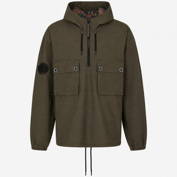 Pretty Green Hatton Overhead Smock Jacket in Khaki