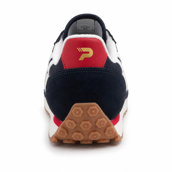 Patrick Monza Runner Trainers in Navy/White/Navy - Back View