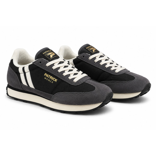 Patrick Monza Runner Trainers in Black and Dark Grey - Both Trainers Together