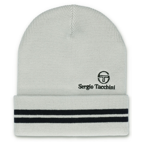 Sergio Tacchini Surgis Knitted Stripe Beanie Hat in Turbulence Grey