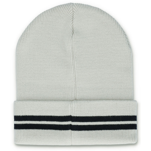 Back of Sergio Tacchini Surgis Knitted Stripe Beanie Hat in Turbulence Grey