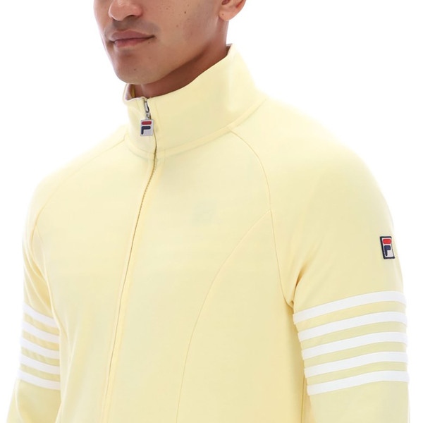 Sleeve stripes on Fila Vintage Patrice Sleeve Stripe 80s Track Jacket in Double Cream