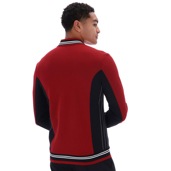 Back of Fila Vintage Settanta Retro 70s Borg Track Top in Sun Dried Tomato