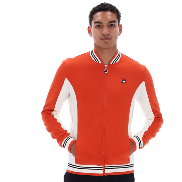 Man wearing Fila Vintage Settanta Retro 70s Borg Track Top in Burnt Ochre