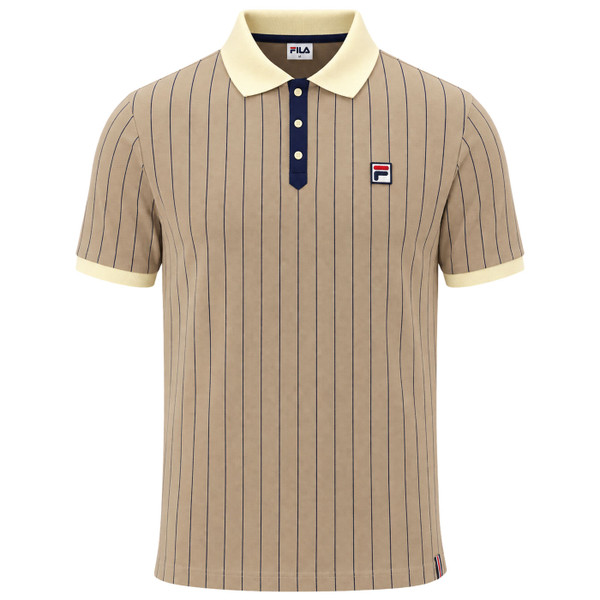 Fila Vintage BB1 Pin-Stripe Bjorn Borg Polo Shirt in Chinchilla