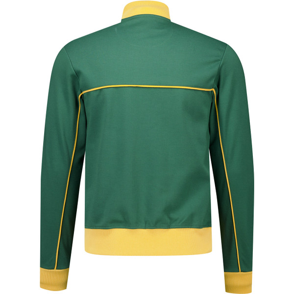 Trojan Mens Retro Piped Funnel Neck Zip Track Jacket in Green