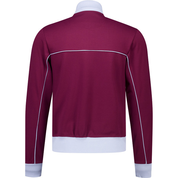 Trojan Mens Retro Piped Funnel Neck Zip Track Jacket in Port Red