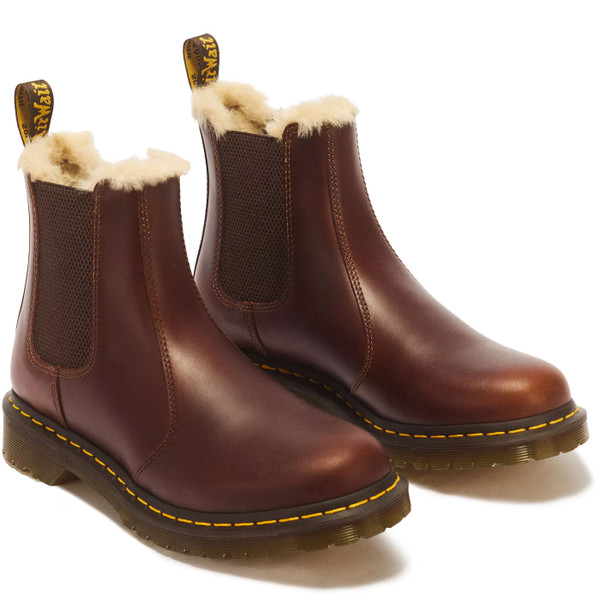 Dr Martens Women's 2976 Leonore Faux Fur Lined Chelsea Boots in Butterscotch