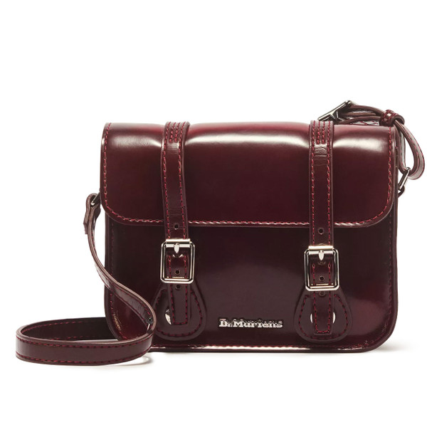 Dr Martens 7 Inch Vegan Faux Leather Crossbody Satchel Bag in Cherry Red